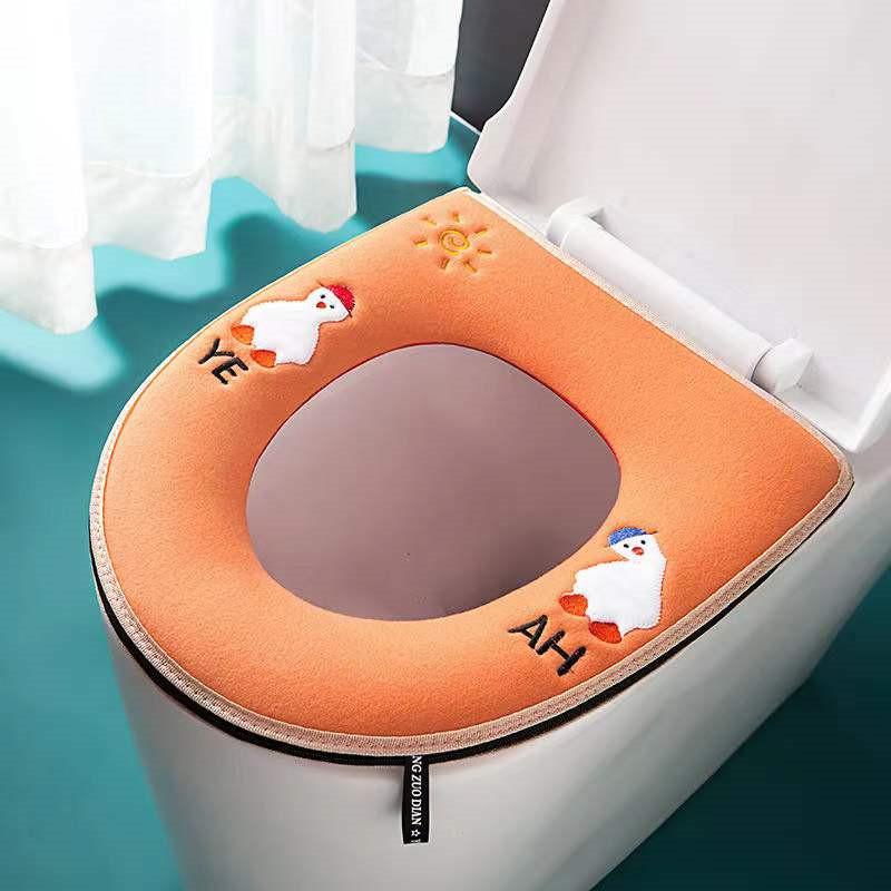 

Cartoon Toilet Seat Cover Winter Warm Soft Closestool Mat Washable Universal Toilet Cushion Thicken Plush Bathroom Aceesories