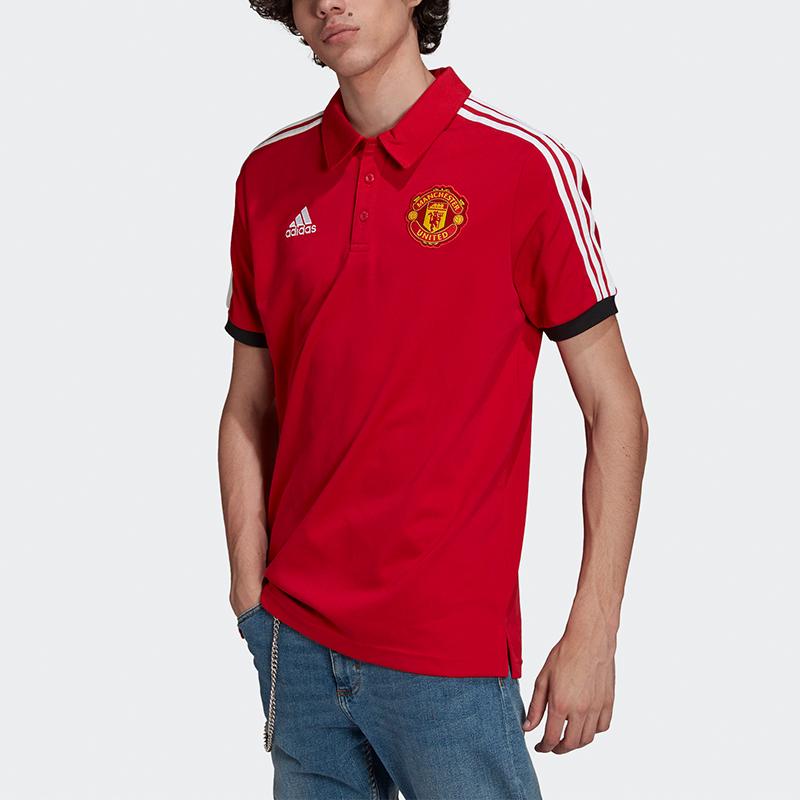 Adidas Manchester United Short Sleeve Training Polo Shirt Men Tops Red GR3898