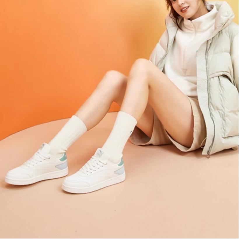 Anta Comfortable Non-Slip Durable Low-Top Skate Shoes Women sneakers White Blue 922038031R-10