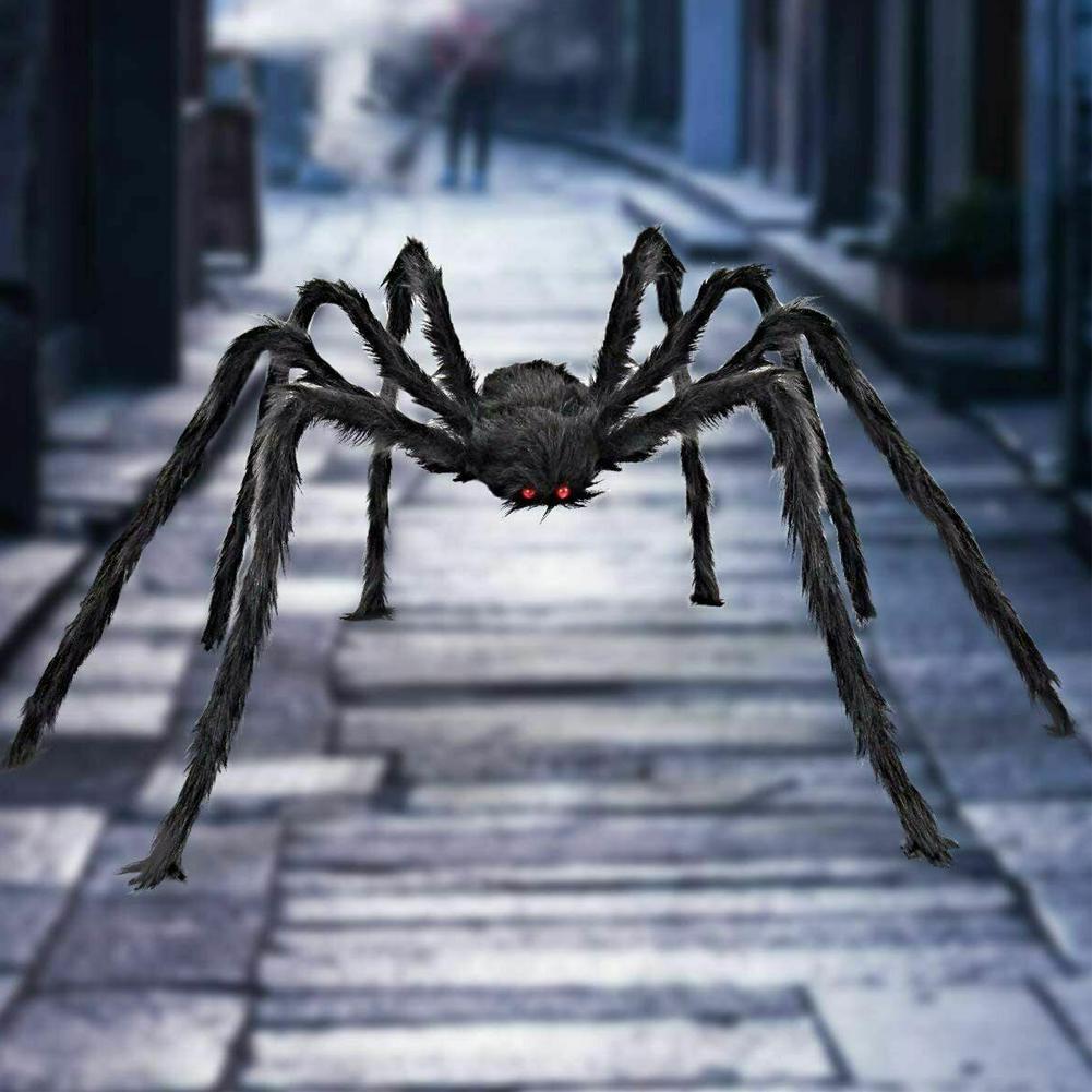 200cm Hairy Giant Spider Halloween Decoration Festival Prop Haunted House Party Indoor Outdoor Huges Black Spider Decor 2024 New