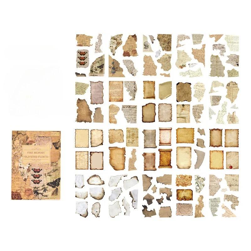 20 Pieces of PET Material Retro Scrapbook Stickers Book Creative DIY Collage Materials Journal Essential Supplies