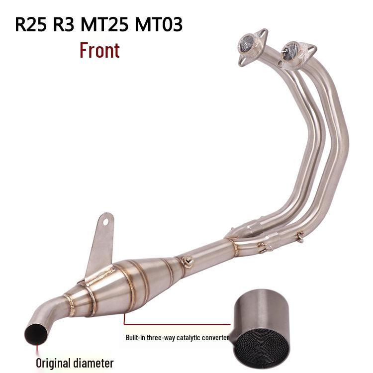 

YZF-R25/R3 Titanium Alloy Front Exhaust Section for Modified Motorcycles, Compatible with MT25/MT03