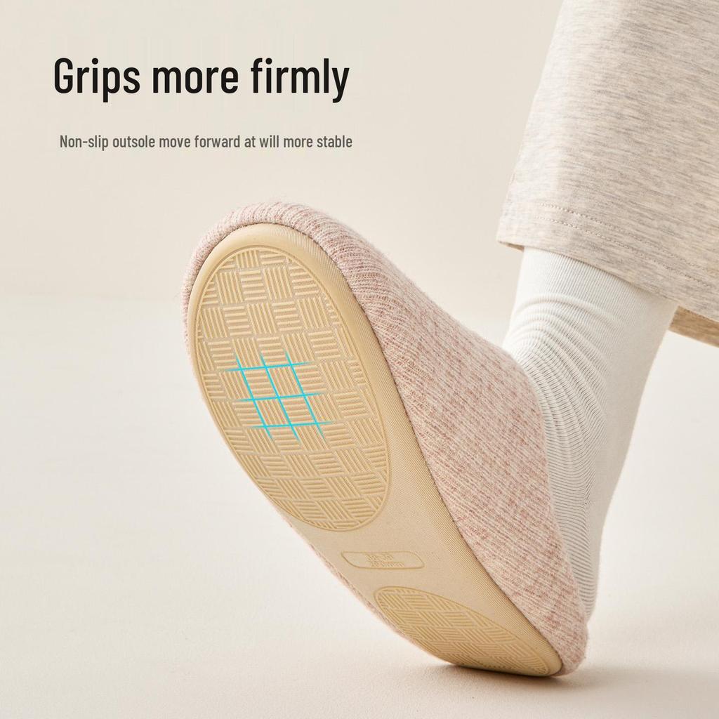 Lida Ni Women's Japanese Silent Non-slip Indoor Slippers for Postpartum, Wooden Floors, Soft Cotton Sole, Autumn/Winter.