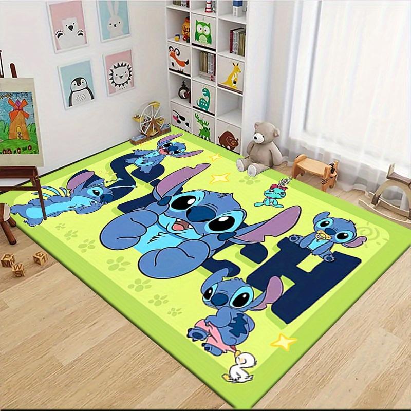 1pc Stitch Cartoon Carpet, 100% Polyester, Non-slip, Machine Washable, Waterproof, Outdoor Yard and Garden Decor, Home and Bedroom Decorative