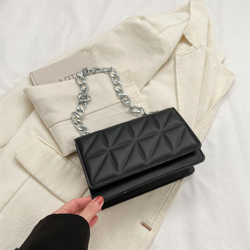 Trendy Casual Women's Small Square Bag Elegant Chain Strap Crossbody Purse