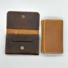 Short Crazy Horse Card Holder Bag Men's and Women's Business Card Holder Retro Leather Wallet Clip