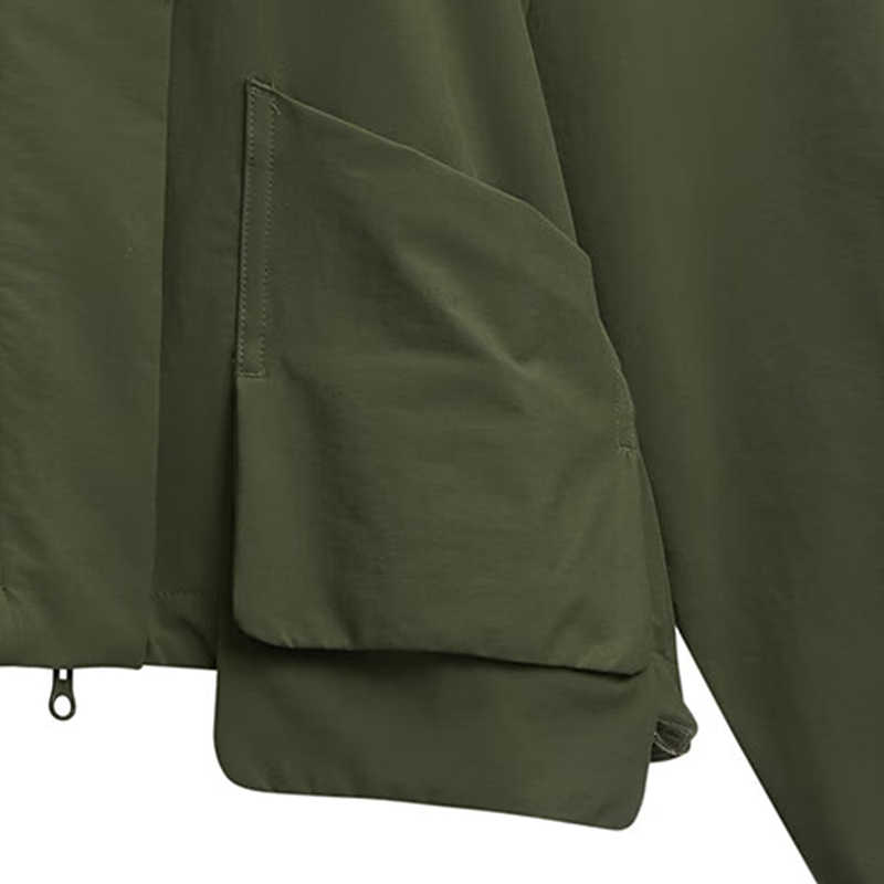 Under Armour Urban Outdoor Series Comfortable Workwear Stand Collar Pocket Sports Casual Jacket Women jackets Olive-Green 1389309-390