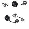 Motorcycle Mirrors 180-degree Rotatable Rearview Fork Mount Side Mirror ABS Aluminum Alloy Universal for Motorbike Windshield