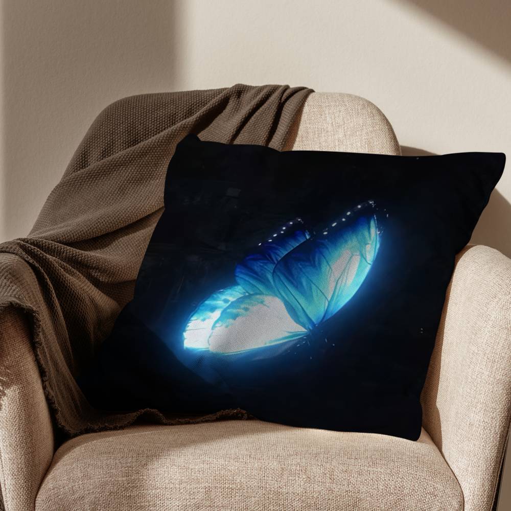 blue Butterfly Life is Strange Pillow Case Antidustmite Pillowcase Invisible zipper silky short plush Sofa cushion cover