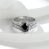 Vintage Black Crystal Oval Stone Engagement Rings For Women Trendy CopperColor Wedding Band Jewelry Accessory Mother's Day Gift