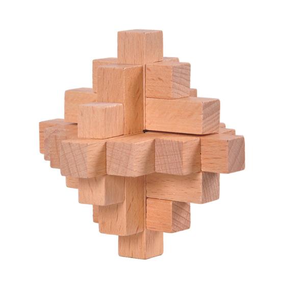 Classic Wooden Puzzle Cube Ball Kongming Luban Lock Brain Teaser Adults Toy