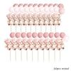 20pcs Balloon Bear Toppers Carton Cupcake Topper for Kids Baby Shower Bear Happy Birthday Party Decorations DIY Cake Supplies