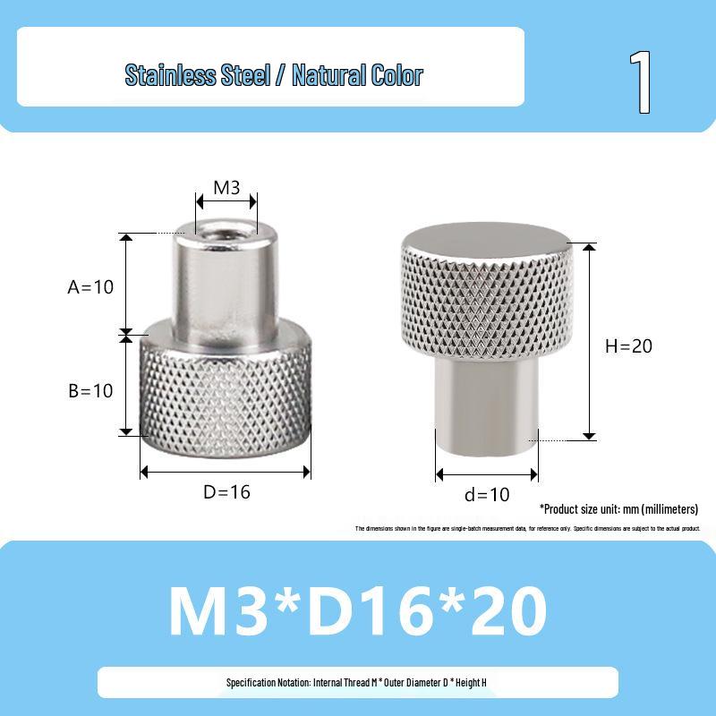 Hongkangming Stainless Steel Knurled Hand-Twist Nut for M3-M12.