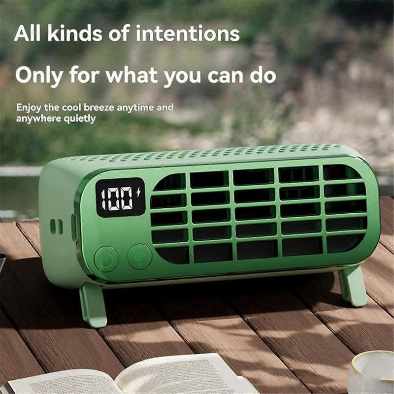 Handheld Fan Hanging Neck Small Fan Bladeless Portable Five-Speed Adjustable Fan Low Noise Desktop Fan