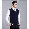 Men S V Neck Solid Slim Fit Knit Vest Business Casual
