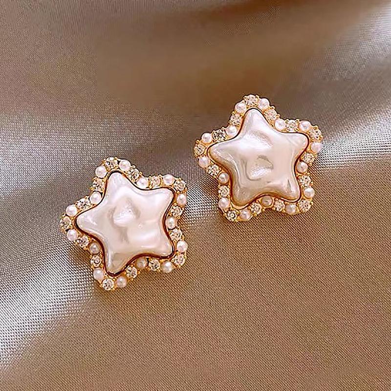 Silver Needle Pearl Flower Tassel Earrings - Women's Trendy All-Match Jewelry