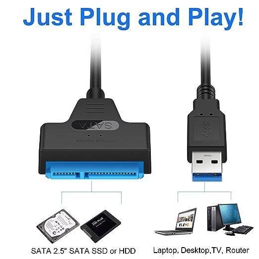 USB 3.0 auf SATA III Adapterkabel mit UASP SATA zu USB Konverter für 2,5" Festplatte JL166653203053
