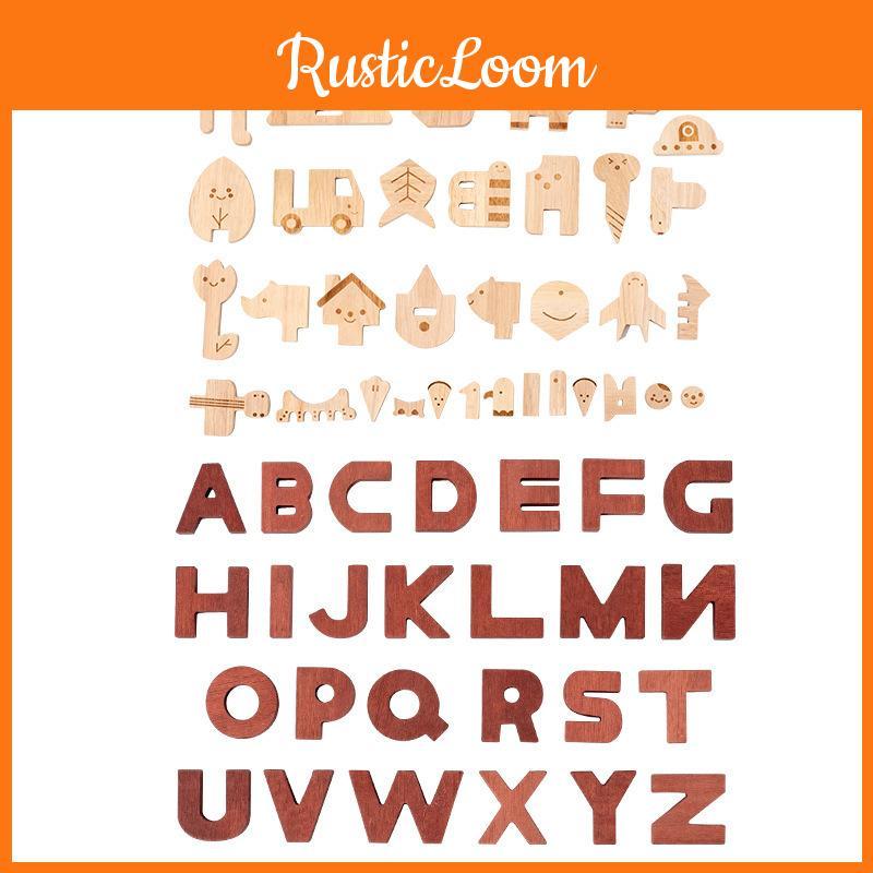 Wooden Alphabet Puzzle For Kids Educational Toy With Word Building And Number Blocks