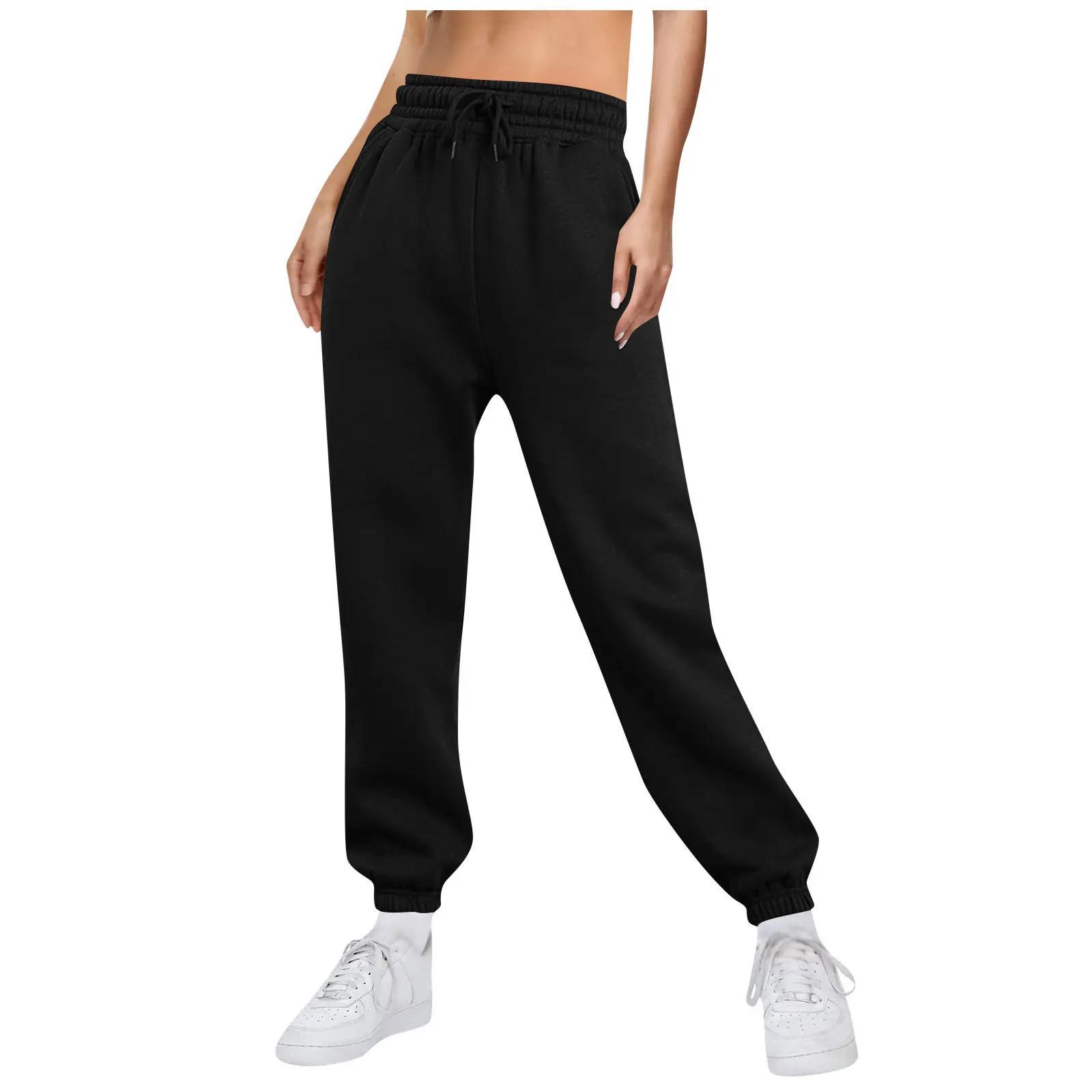 Women s Casual Sporty Loose Fit Sweatpants Autumn Winter Comfortable Wide Leg Trousers Fashionable S