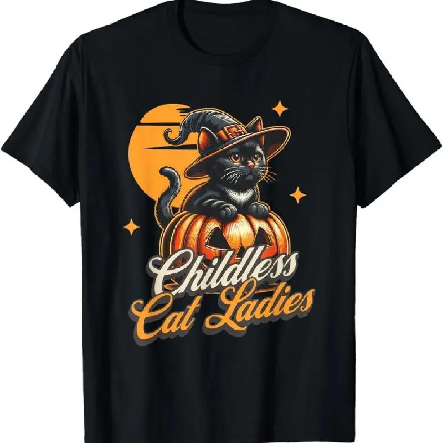 Spooky Childless Cat Lady Kamala Harris Halloween Costume T Shirt S
