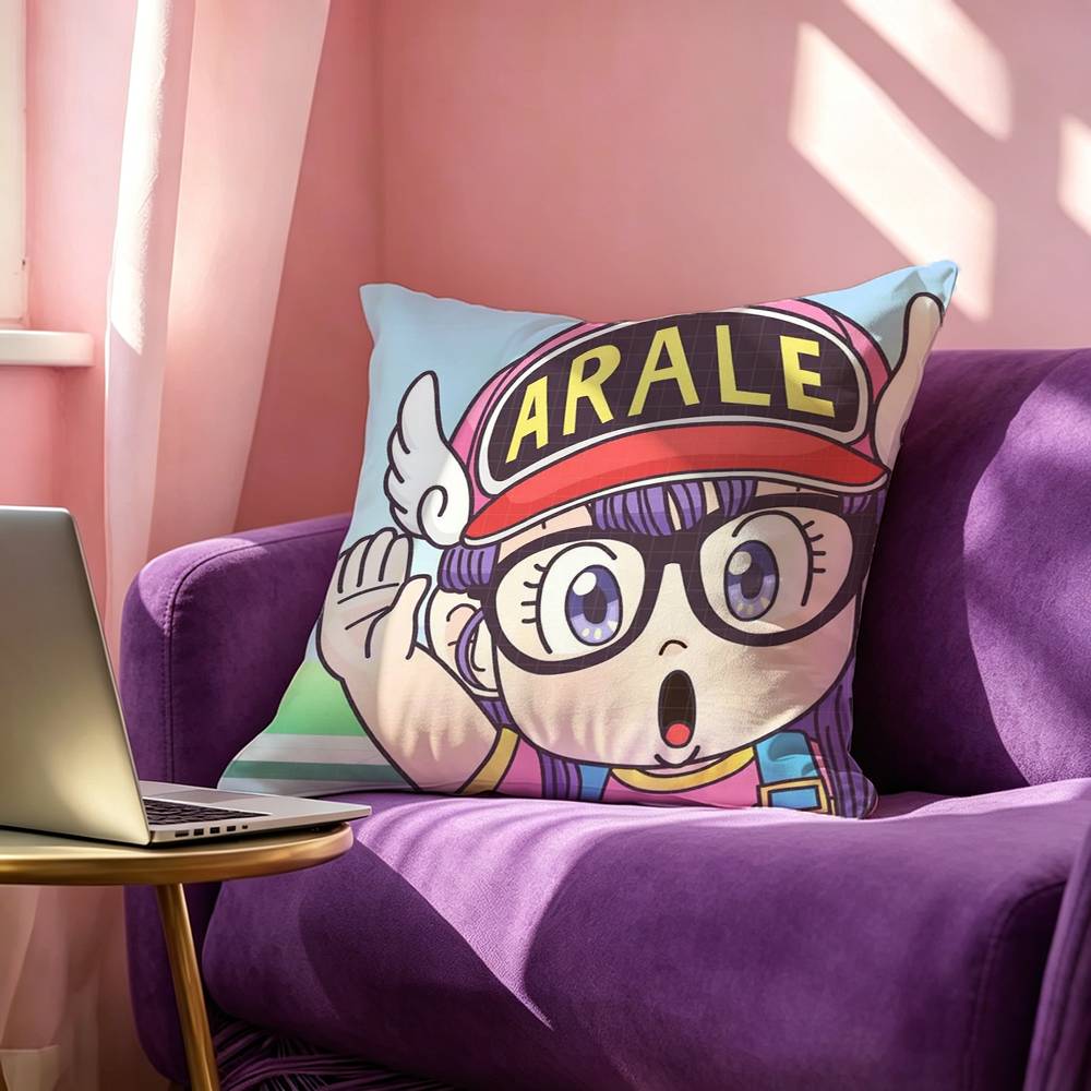 Anime Dr Slump Pillow Case Square DoubleSided Sofa Cushion Cover Bedroom Bedside Pillow