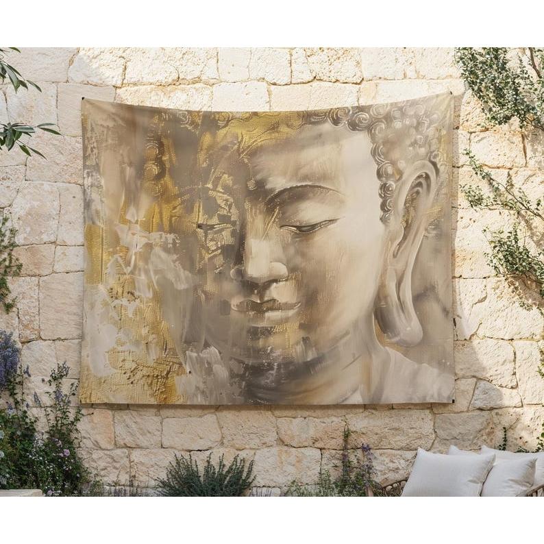 Buddha statue tapestry 75x100 чёрный