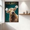 Humorous Highland Cow with Toilet Paper Horns Teal Background Vintage Metal Tin Sign for Bar Home Wall Decor Rustic Art Poster 8
