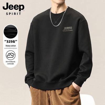 JEEP SPIRIT Men's Heavyweight Loose Crewneck Sweatshirt