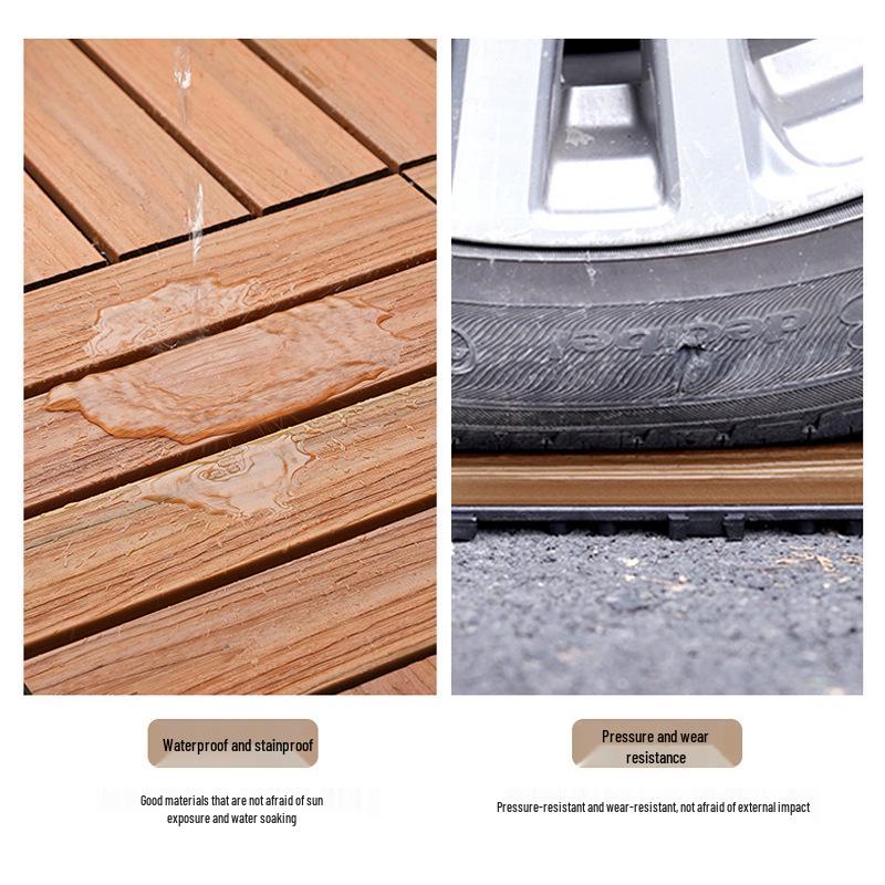 Waterproof Anti-Corrosion Outdoor Wood-Plastic Garden Flooring for Easy Self-Laying 