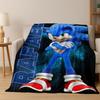 Classic S-Sonic Cartoon Game Flannel Blanket Soft Warm Throw Blanket for Bed Bedroom Living Room Travel Picnic Office Gift Kids