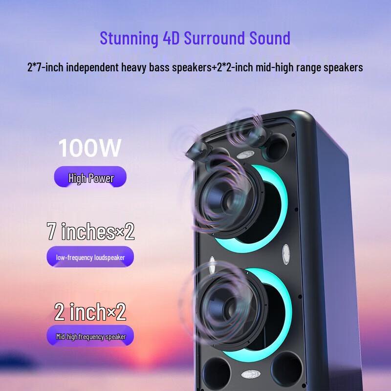 F&D PA300 Portable Outdoor Karaoke Bluetooth Speaker CN plug (adapter included)