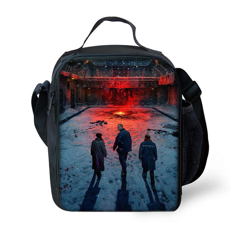 Stranger Thing Insulated Lunch Bag For Kids And Students With Adjustable Strap Perfect For Picnics And Outdoor Adventures