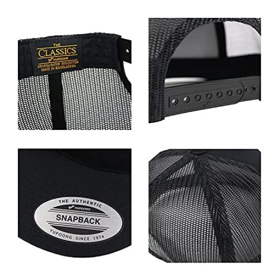 FLEXFIT Flexfit Mesh Cap for Men and YUPOONG YP CLASSICS TRUCKER MESH Black and White Women, CAP, [Used]