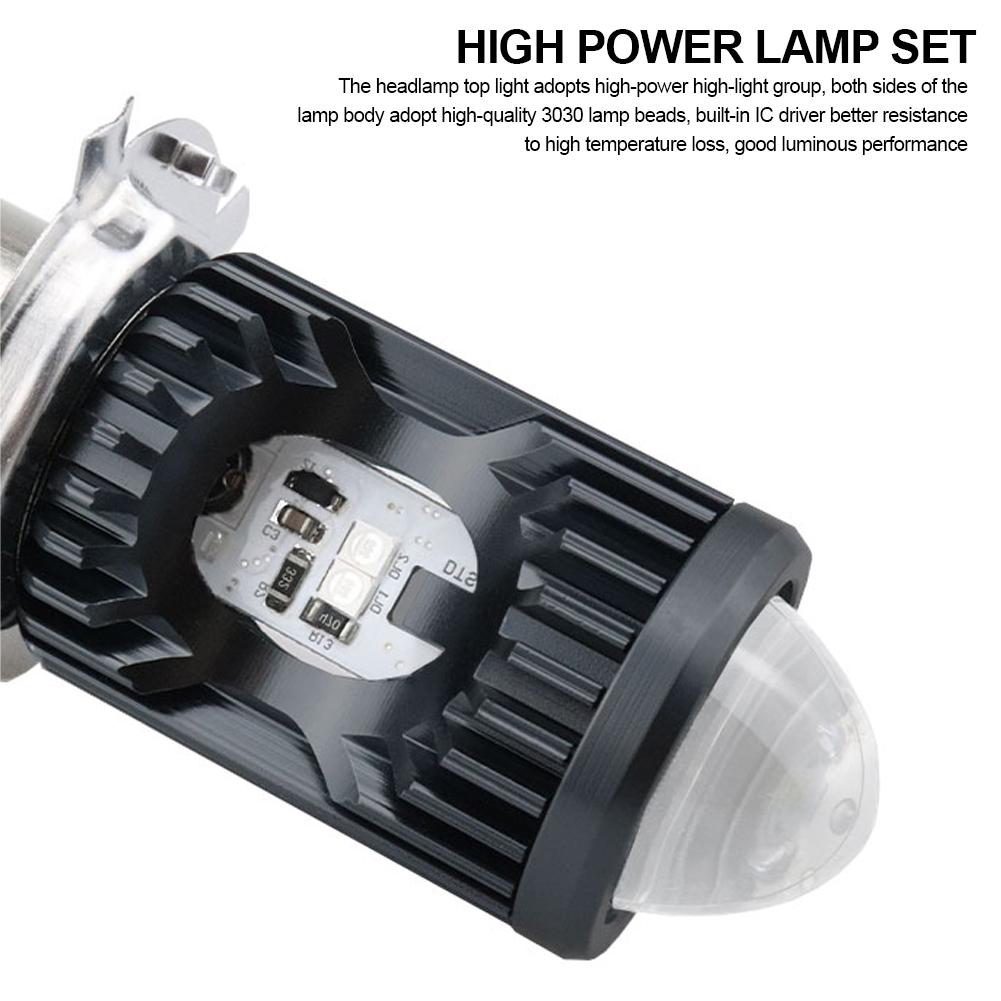 Motorcycle LED Headlight 3030 Chips Strobe Flash Beam Scooter Motorbike H4 BA20D PX15D Headlamp Headlight Bulbs
