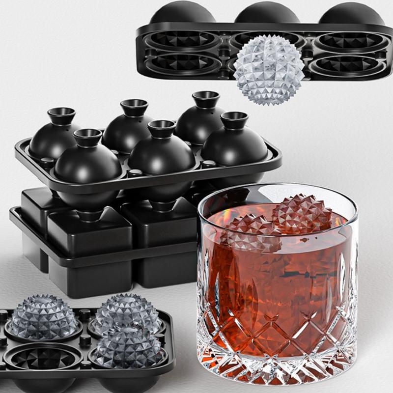 Eiswürfelform mit großem Fassungsvermögen und aufwendigem Gravurmuster erzeugt Rombus-Eis für Whiskey- und Cocktail-Liebhaber