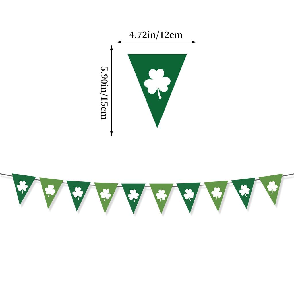 26 Irish Day Party Decoration St. Patrick'S Day Shamrock Flag Latte Spiral Set