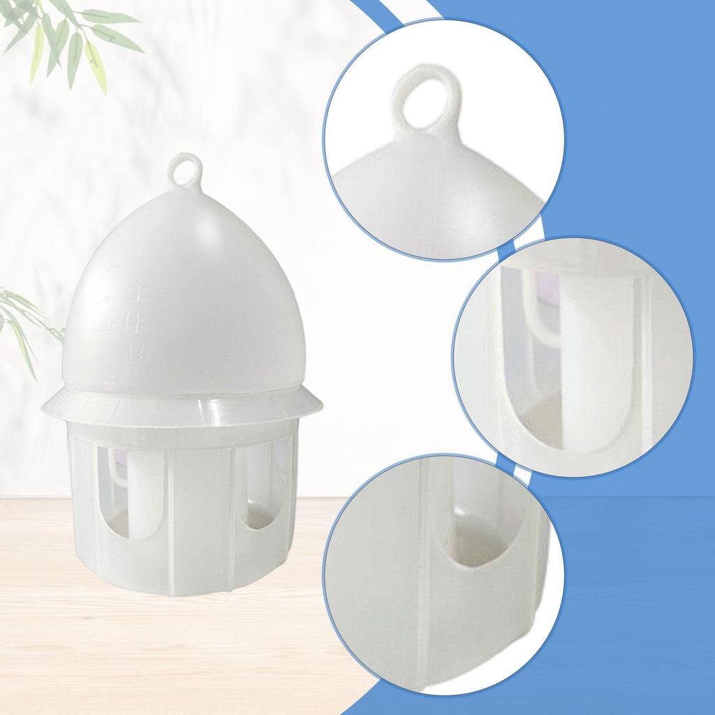 Pigeon Water Feeder Thickened Large Capacity Hanging Design Drinker Drinking Station for Chicken Dove Quail Parrot White