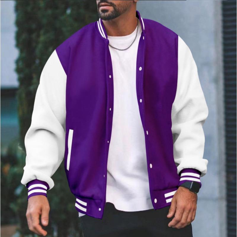Men S Hooded Baseball Jacket Slim Fit Cardigan Sport Casual Wear