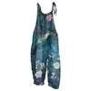 Women's Jumpsuit Floral Print Casual Loose Vintage Shoulder Strap Cotton Linen