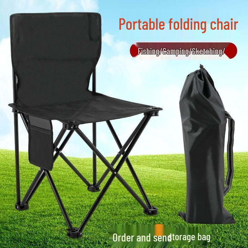 Portable Outdoor Folding Chair with Backrest for Camping, Fishing, and Art Sketching