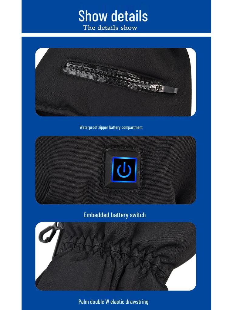 Winter Heated Gloves with Adjustable Temperature for Cycling, Skiing, and Motorcycling