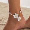 DIEZI 1 PCS Bohemia Pearl Jewelry Bracelet Anklet Foot Chain Ankle 3 Colors Flower Charm Anklet Beach Vintage Foot Jewelry Gift