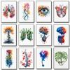 Anatomy Of Human Organs Posters Flower Lungs Watercolor Neurology Psychologist Canvas Painting Wall Picture Medical Office Decor