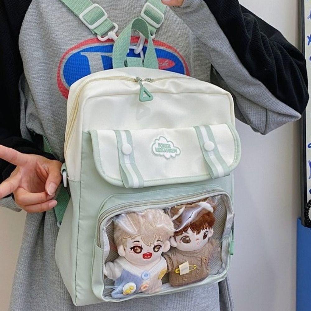

Nylon Transparent Handbags PVC Shoulder Bag Creative Gift Messenger Bag Women синій