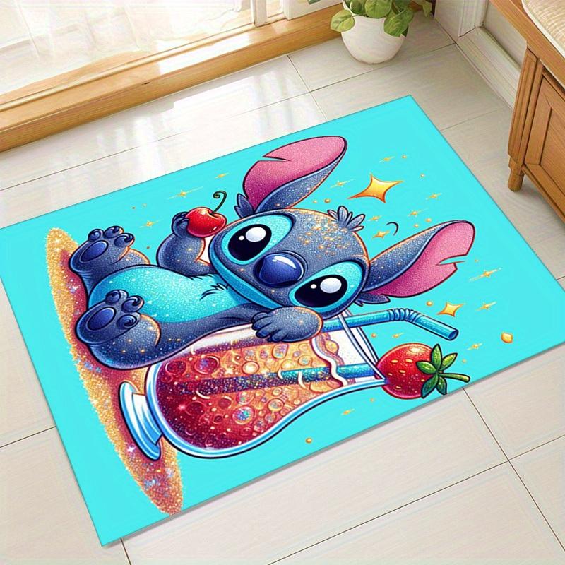 

1pc. Cute Stitch Holding Cherry & Drink Glass Home Office Chair Outdoor Carpet Gift Decorative Rug Matz0410128 60cm by 90cm