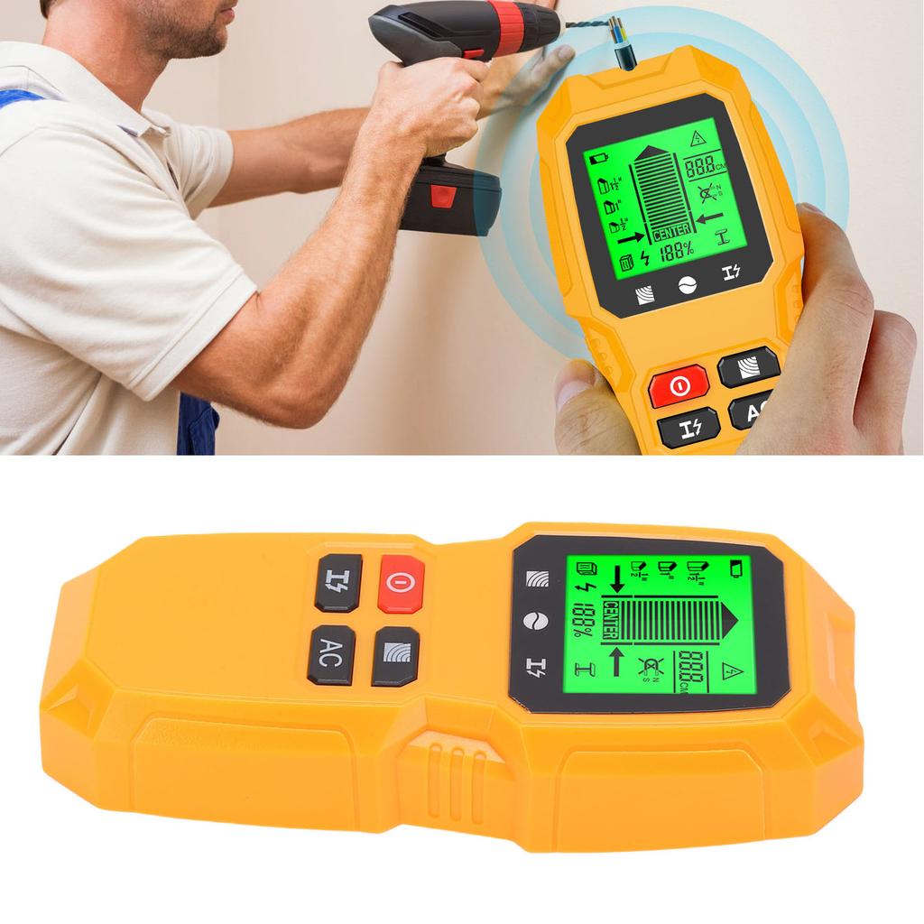 Multifunktionaler Wanddetektor Elektriker Holz Metall Ständerfinder Gelb zum Aufspüren von Wechselstromleitungen dahinter