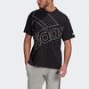 adidas Casual Sporty Printed Crew Neck Short-sleeve T-shirt for Men, Black