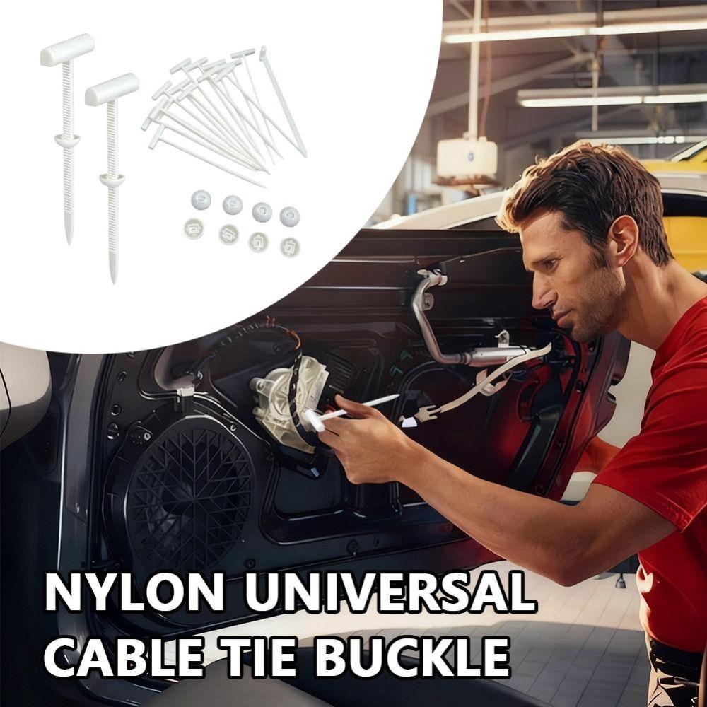 Upgraded Model Universal Nylon Cable Tie Buckle Self-Locking Zip Ties Holder Car Buckle Zipper Clip Foldable Nylon Buckle