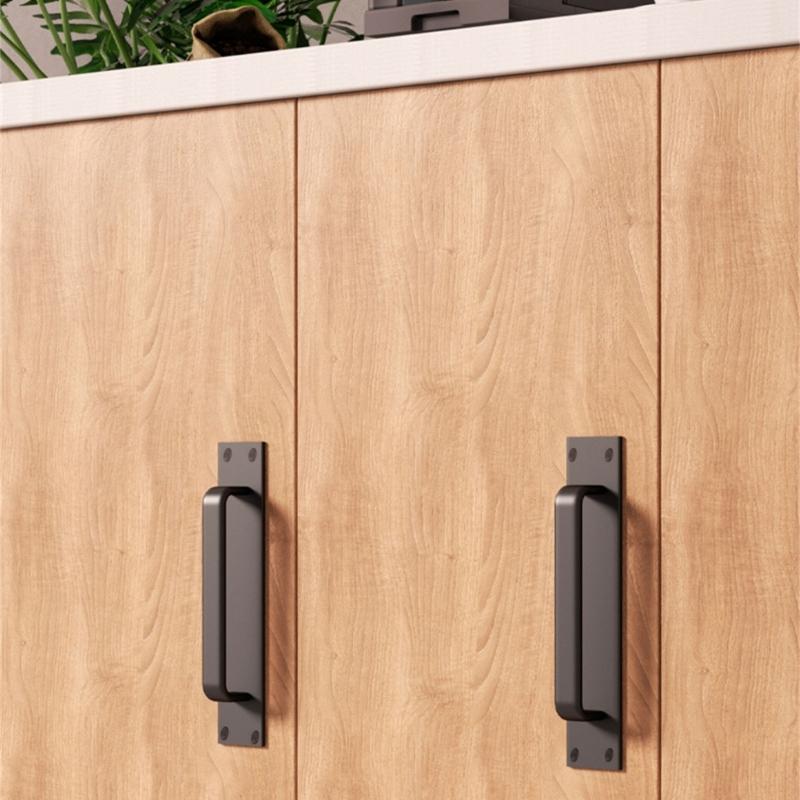 Set of 2 Multipurpose Barn Door Handles Hole Center Sturdy Aluminum Alloy for Sliding Door In Bathroom and Kitchen