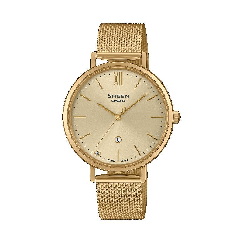 Casio Sheen Women s Stainless Steel 50M Water Resistant Analog Quartz Watch SHE-4539GM-9A золотой